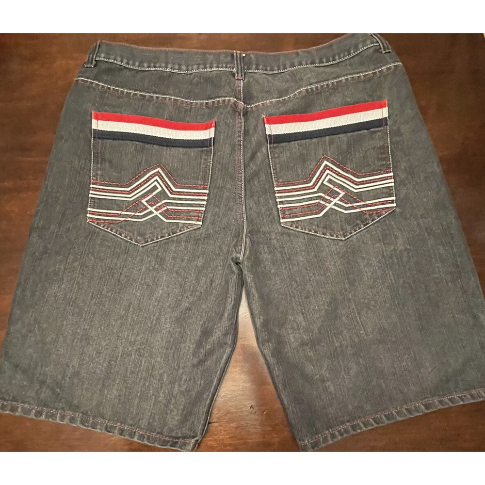 Red Ape Hip Hop Urban Streetwear Denim Shorts Men's 46x13. EUC